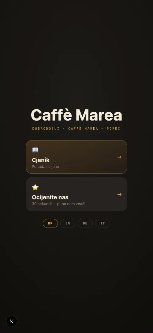 Cjenik koji gost otvori skeniranjem QR koda na stolu